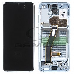 WYŚWIETLACZ LCD DO SAMSUNG G980 G981 GALAXY S20 NIEBIESKI Z RAMKĄ GH82-22131D GH82-22123D ORYGINAŁ SERVICE PACK