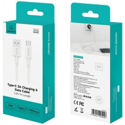 KABEL USAMS U90 USB-A DO USB-C 3A BIAŁY KABEL USAMS U90 USB-A DO USB-C 3A BIAŁY