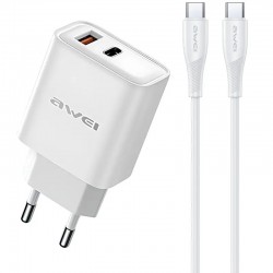 ŁADOWARKA SIECIOWA AWEI PD81 USB + USB-C PD20W + QC3.0 + KABEL LIGHTNING