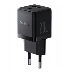 ŁADOWARKA SIECIOWA BASEUS PALM USB + USB-C 20W P10111608113-00 CZARNA