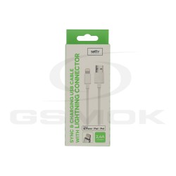 OUTLET KABEL SETTY LIGHTNING USB 2,4A 1M MFI BIAŁY