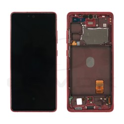 WYŚWIETLACZ LCD DO SAMSUNG G781 GALAXY S20 FE 5G CZERWONY Z RAMKĄ GH82-29056E GH82-24214E GH82-24215E GH82-31320E GH82-31321E ORYGINAŁ SERVICE PACK