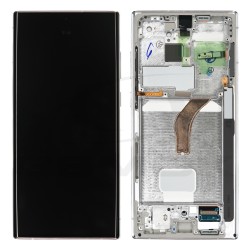 WYŚWIETLACZ LCD DO SAMSUNG S908 GALAXY S22 ULTRA BIAŁY Z RAMKĄ GH82-27489C GH82-27488C ORYGINAŁ SERVICE PACK