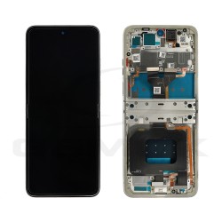WYŚWIETLACZ LCD + PANEL DOTYKOWY KOMPLET MOTOROLA RAZR 70 / RAZR 2026 WEWNĘTRZNY Z RAMKĄ SREBRNY 5D68C32243 ORYGINAŁ SERVICE PACK
