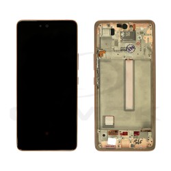 WYŚWIETLACZ LCD + PANEL DOTYKOWY KOMPLET SAMSUNG A536 GALAXY A53 5G POMARAŃCZOWY Z RAMKĄ GH82-28025D GH82-28024D GH82-28026D ORYGINAŁ SERVICE PACK
