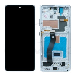 WYŚWIETLACZ LCD + PANEL DOTYKOWY KOMPLET SAMSUNG G998 GALAXY S21 ULTRA BIAŁY Z RAMKĄ [OLED SOFT]