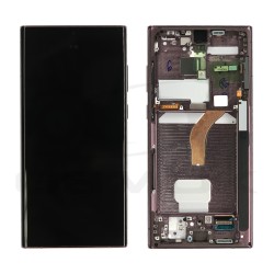 WYŚWIETLACZ LCD + PANEL DOTYKOWY KOMPLET SAMSUNG S908 GALAXY S22 ULTRA BORDOWY Z RAMKĄ GH82-27488B GH82-27489B ORYGINAŁ SERVICE PACK