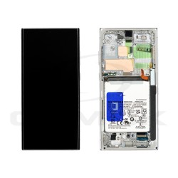 WYŚWIETLACZ LCD + PANEL DOTYKOWY KOMPLET SAMSUNG S918 GALAXY S23 ULTRA Z RAMKĄ I BATERIĄ BŁĘKIT SKY BLUE / LIMONKA LIME GH82-30467G ORYGINAŁ SERVICE PACK