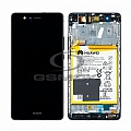LCD Display HUAWEI P9 LITE VNS-L31 WITH FRAME AND BATTERY CZARNY 02350TMU, 02350TRB ORIGINAL SERVICE PACK