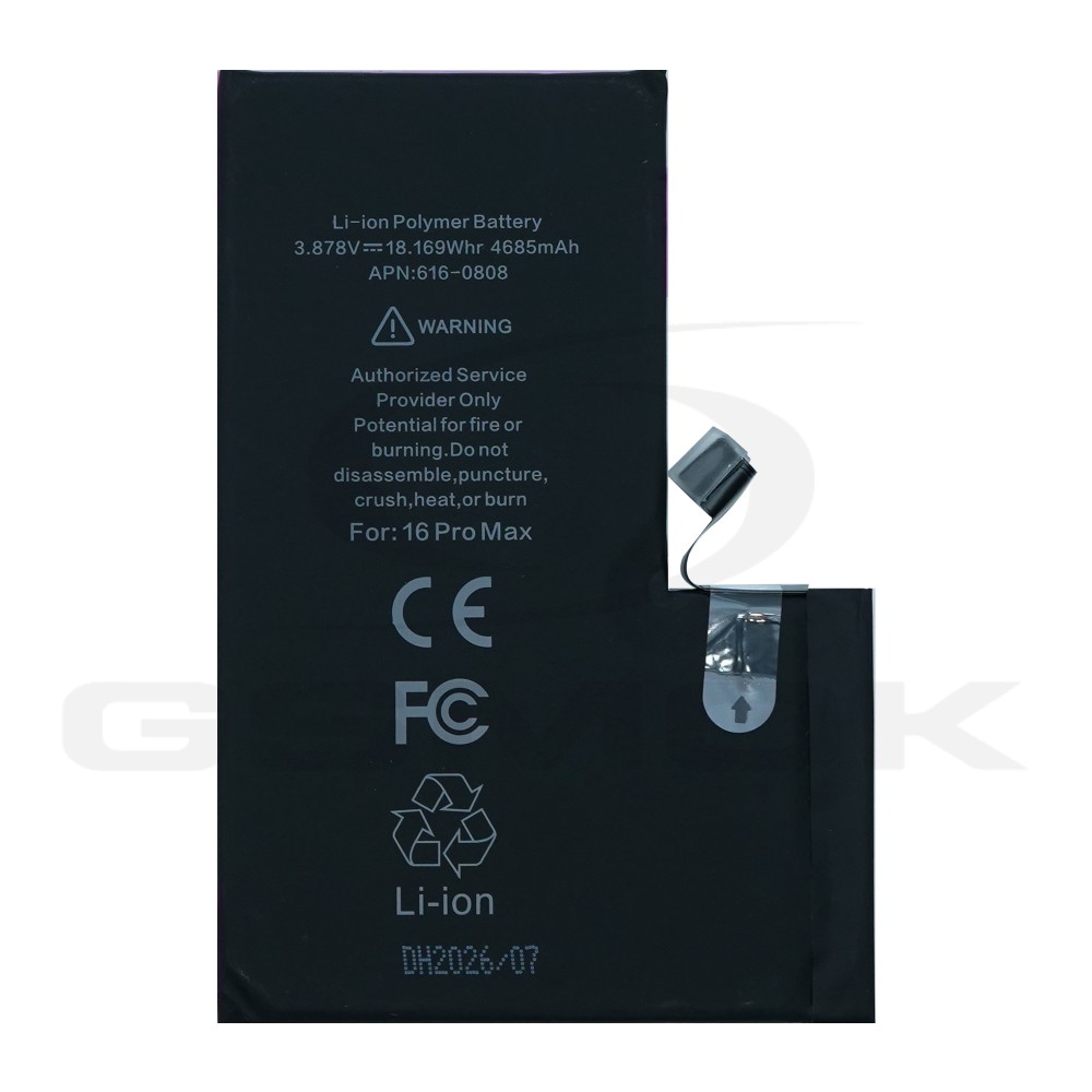 Photo num 7 - BATTERY APPLE IPHONE 16 PRO MAX TI 4685MAH Photo num 7 - BATTERY APPLE IPHONE 16 PRO MAX TI 4685MAH