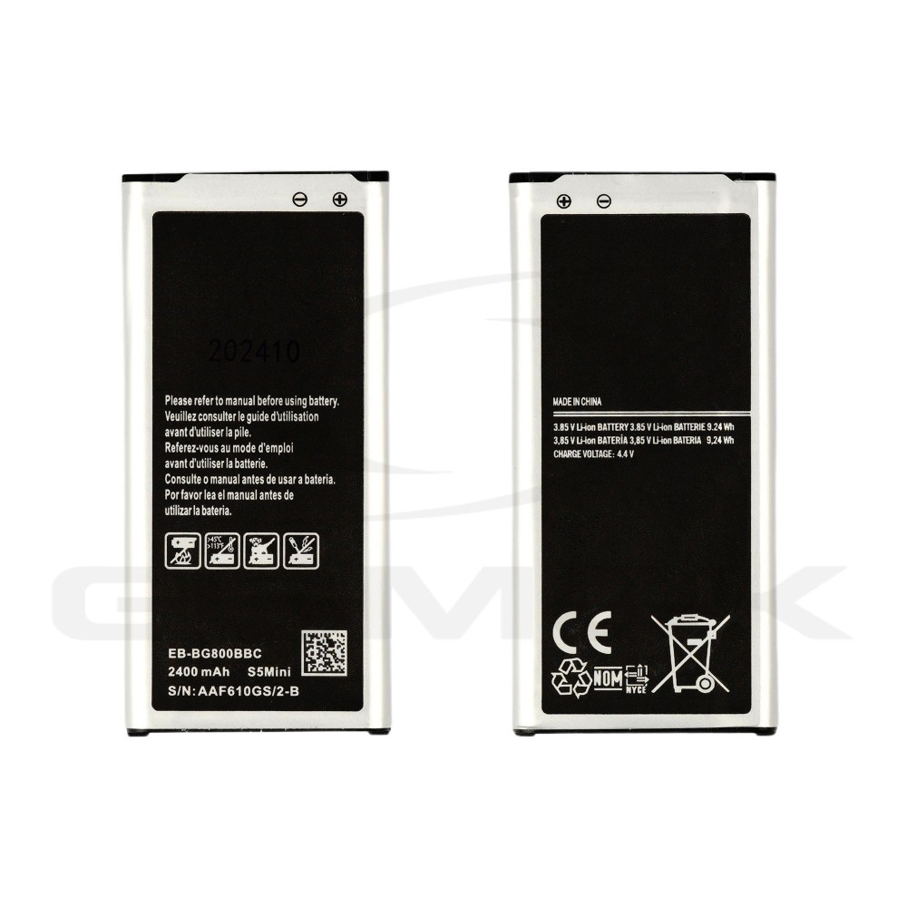 BATTERY SAMSUNG G800F S5 MINI EB-BG800BBE / EB-BG800CBE / EB-BG800BBC  2400MAH