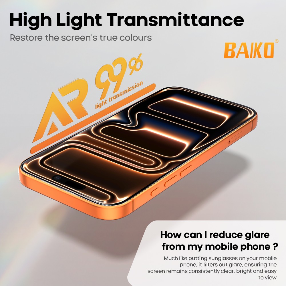 Photo num 3 - IPHONE 16 PRO / 17 / 17 PRO - ULTRA STRONG AR ANTI-REFLECTIVE TEMPERED GLASS PRIVACY Photo num 3 - IPHONE 16 PRO / 17 / 17 PRO - ULTRA STRONG AR ANTI-REFLECTIVE TEMPERED GLASS PRIVACY