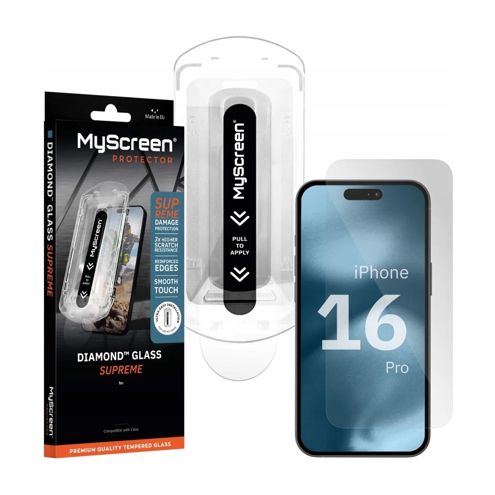 Photo num 1 - IPHONE 16 PRO - MYSCREEN DIAMOND GLASS SUPREME Photo num 1 - IPHONE 16 PRO - MYSCREEN DIAMOND GLASS SUPREME