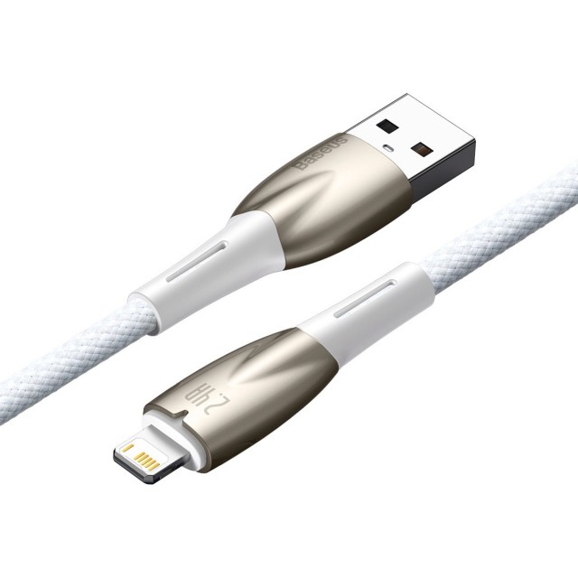 Zdjęcie 4 - KABEL BASEUS GLIMMER SERIES USB - LIGHTNING 2.4A 480MB/S 2M BIAŁY