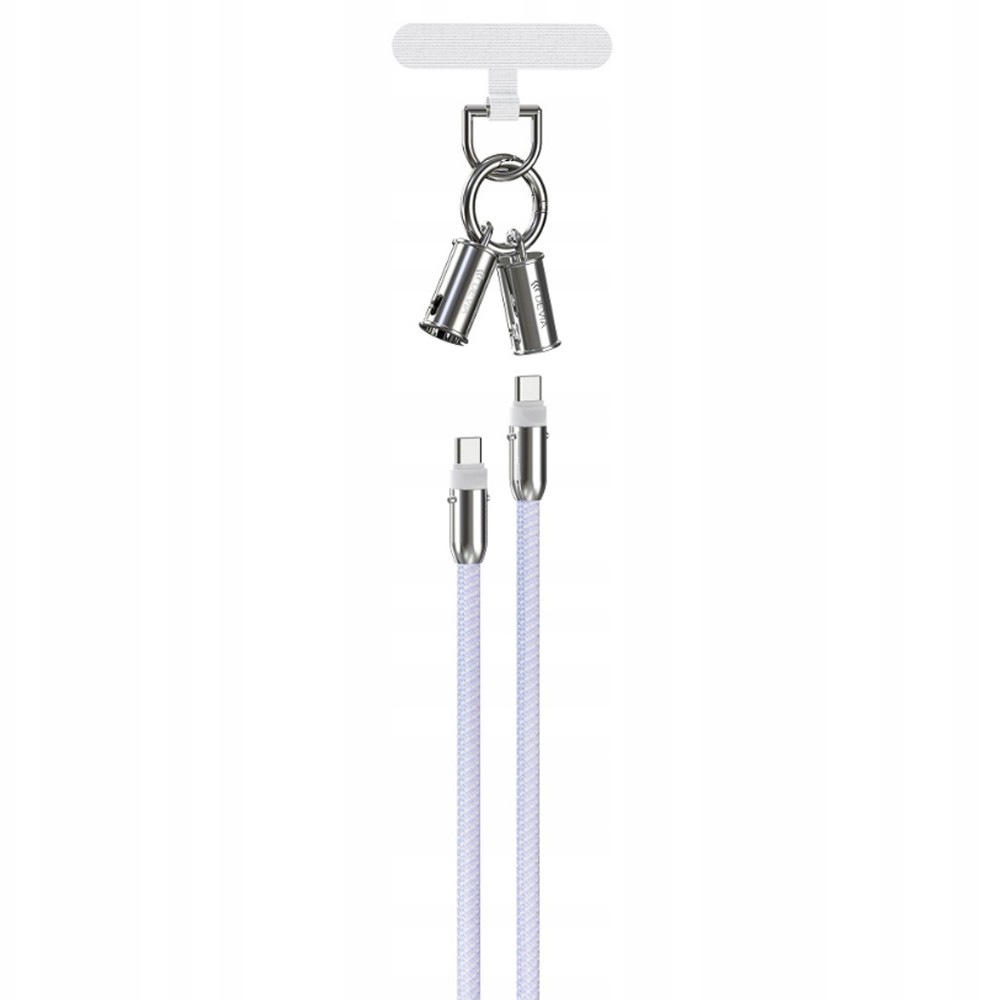 Photo num 1 - OUTLET CABLE / LANYARD 2IN1 DEVIA USB-C TO USB-C PURPLE Photo num 1 - OUTLET CABLE / LANYARD 2IN1 DEVIA USB-C TO USB-C PURPLE