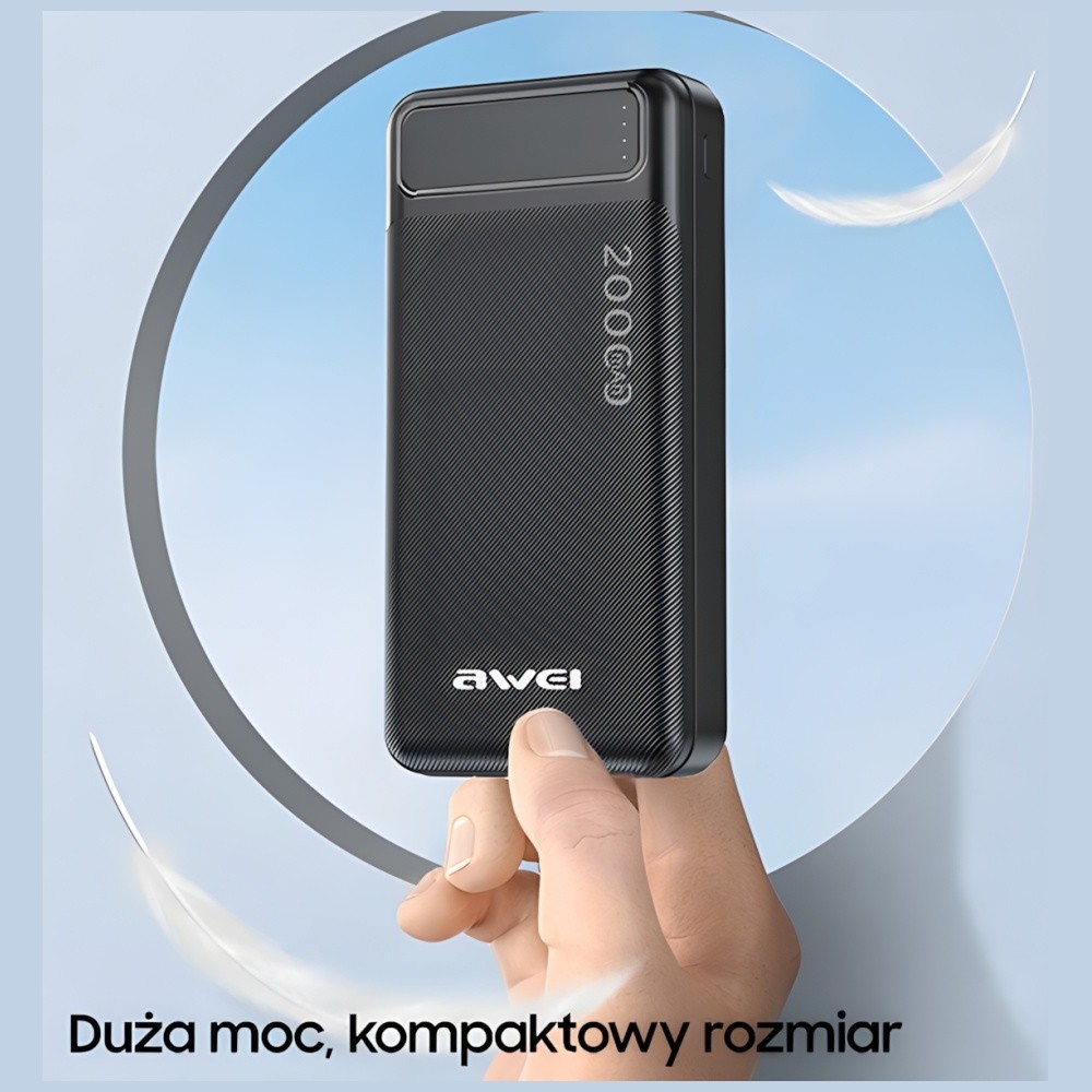 Photo num 2 - POWER BANK 20000MAH AWEI P6K BLACK Photo num 2 - POWER BANK 20000MAH AWEI P6K BLACK