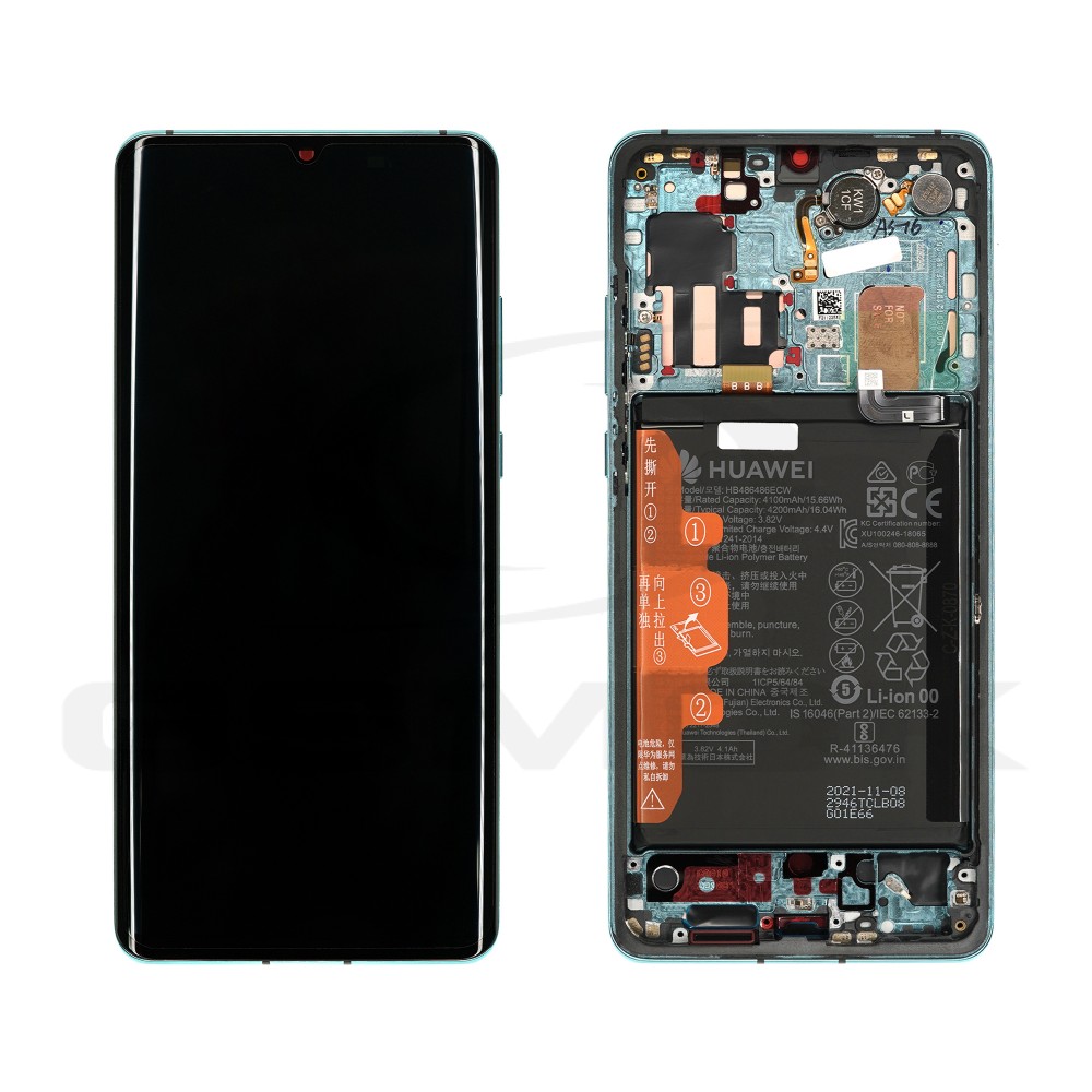 LCD Display HUAWEI P30 PRO WITH FRAME AND BATTERY BLUE 02354NAM 02355MUQ 02352PGE 02354NAP 02355MUM 02355UNA 02354NAJ 02355UND ORIGINAL SERVICE PACK
