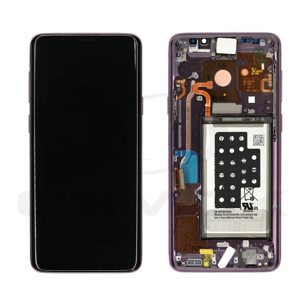LCD Display SAMSUNG G965 GALAXY S9 PLUS WITH FRAME AND BATTERY LILAC PURPLE GH82-15977B ORIGINAL SERVICE PACK
