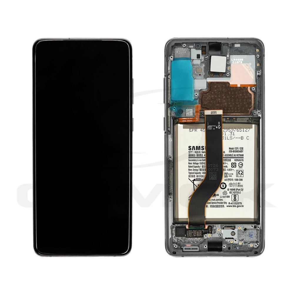 LCD Display SAMSUNG G986 GALAXY S20 PLUS WITH FRAME AND BATTERY GREY GH82-31430E ORIGINAL SERVICE PACK