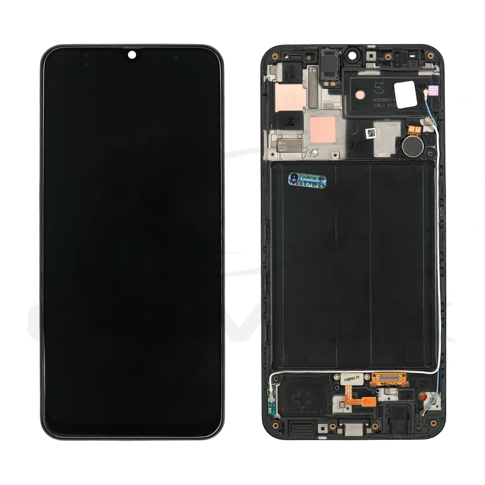 LCD Display SAMSUNG A505 GALAXY A50 WITH FRAME BLACK PULLED GRADE B